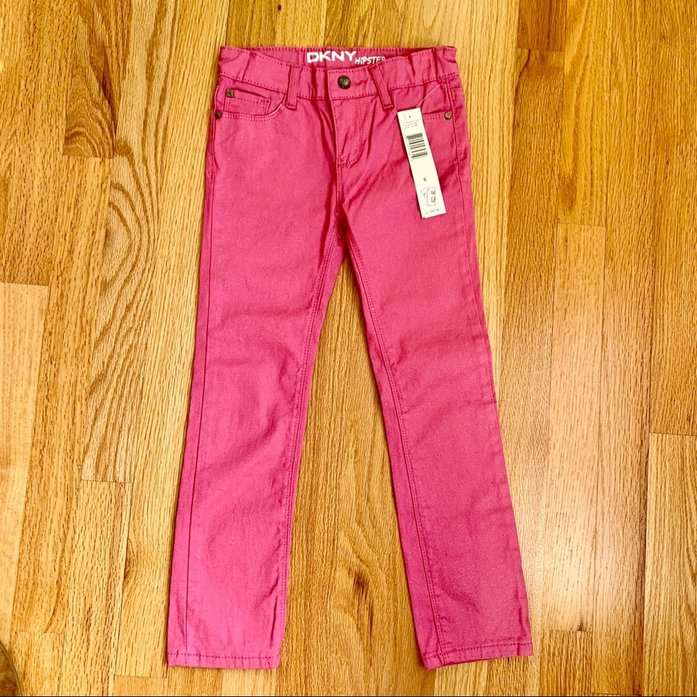 DKNY Hipster Jeans in Sparkle Hot Pink Size 6